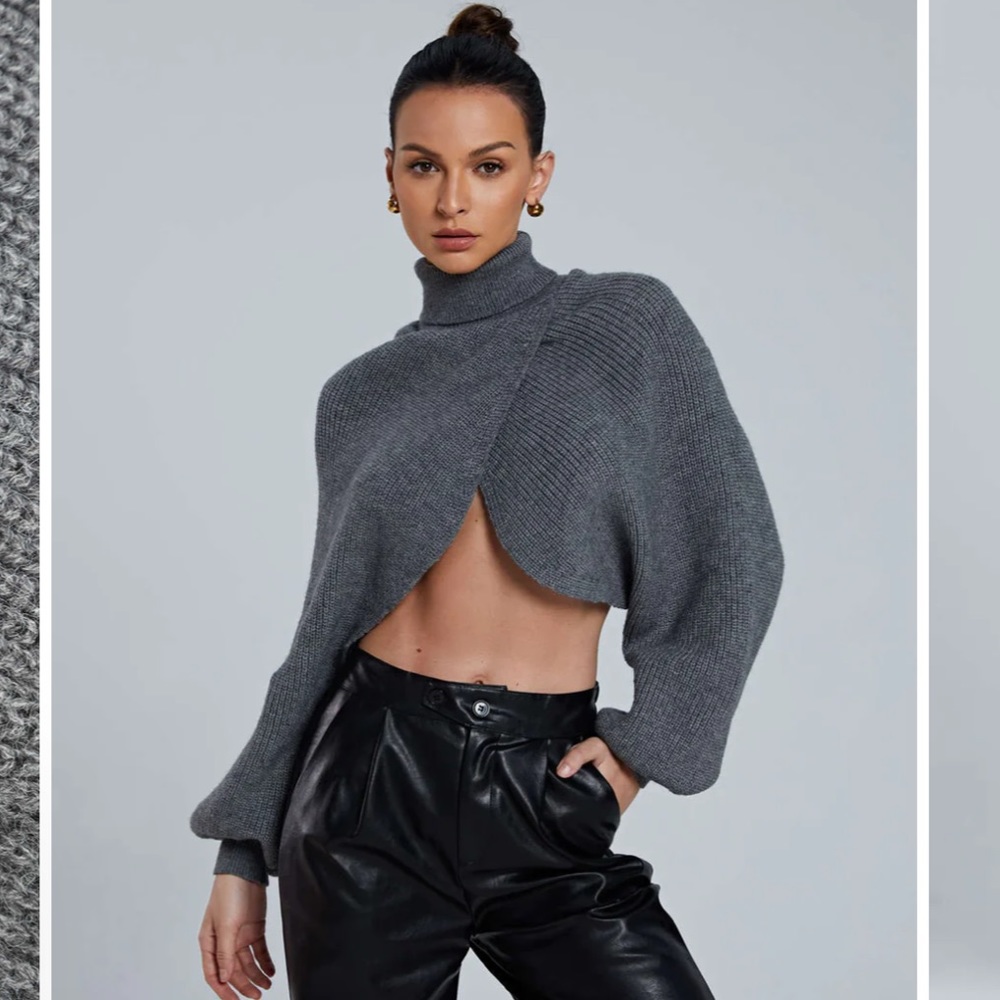 Crop turtleneck